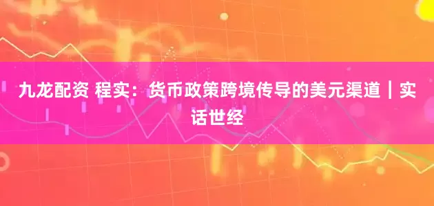九龙配资 程实：货币政策跨境传导的美元渠道︱实话世经